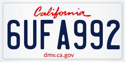 CA license plate 6UFA992