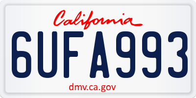 CA license plate 6UFA993