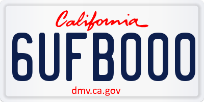 CA license plate 6UFB000