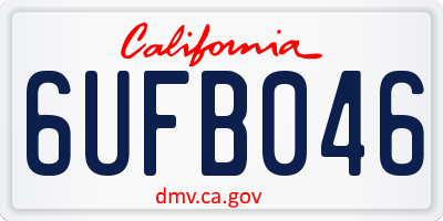 CA license plate 6UFB046