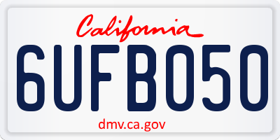 CA license plate 6UFB050