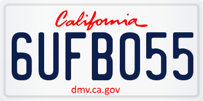 CA license plate 6UFB055