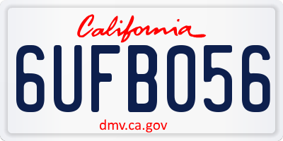 CA license plate 6UFB056