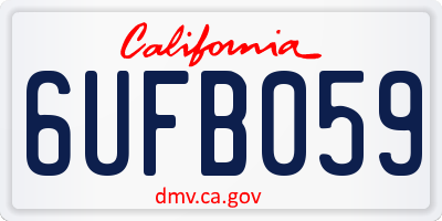 CA license plate 6UFB059