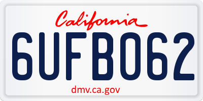 CA license plate 6UFB062