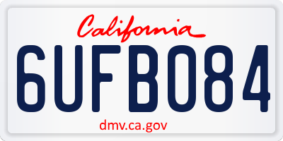 CA license plate 6UFB084
