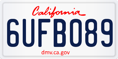 CA license plate 6UFB089