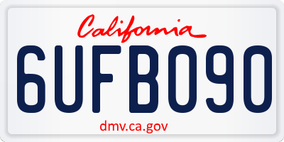CA license plate 6UFB090