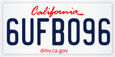 CA license plate 6UFB096