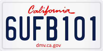 CA license plate 6UFB101