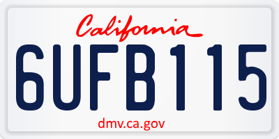 CA license plate 6UFB115