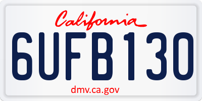 CA license plate 6UFB130