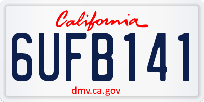 CA license plate 6UFB141