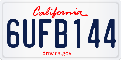 CA license plate 6UFB144