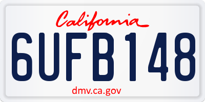 CA license plate 6UFB148