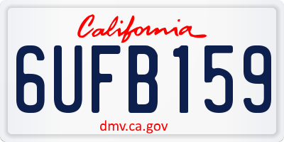 CA license plate 6UFB159