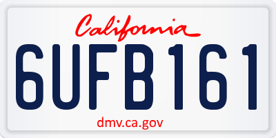 CA license plate 6UFB161