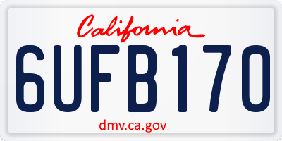 CA license plate 6UFB170