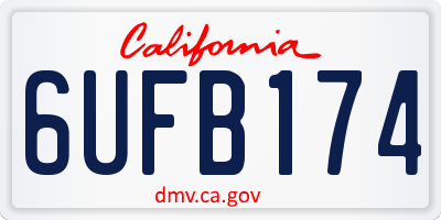 CA license plate 6UFB174