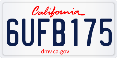 CA license plate 6UFB175