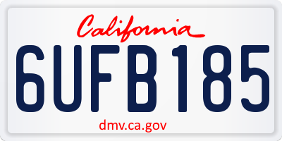 CA license plate 6UFB185