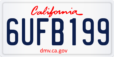 CA license plate 6UFB199