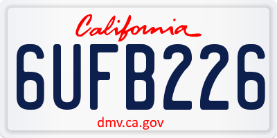 CA license plate 6UFB226