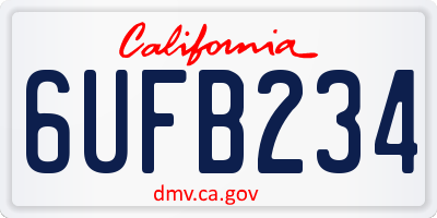 CA license plate 6UFB234