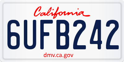 CA license plate 6UFB242