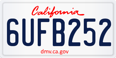 CA license plate 6UFB252