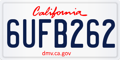 CA license plate 6UFB262