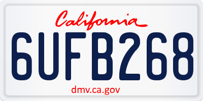 CA license plate 6UFB268