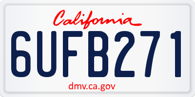 CA license plate 6UFB271