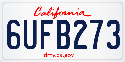 CA license plate 6UFB273