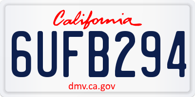 CA license plate 6UFB294