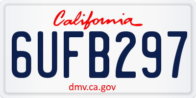 CA license plate 6UFB297