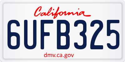 CA license plate 6UFB325