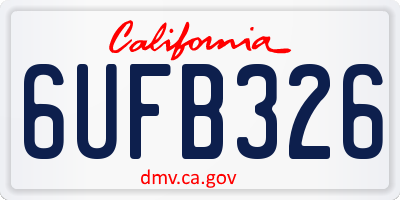 CA license plate 6UFB326