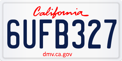CA license plate 6UFB327