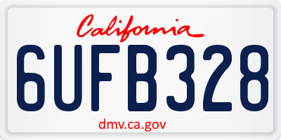 CA license plate 6UFB328