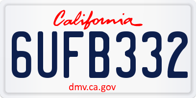 CA license plate 6UFB332