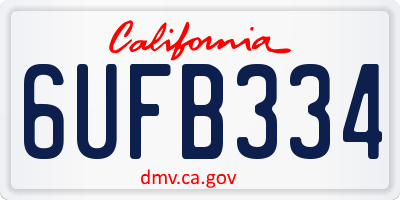 CA license plate 6UFB334