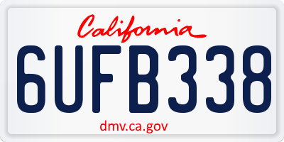 CA license plate 6UFB338