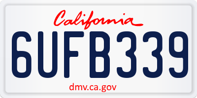 CA license plate 6UFB339