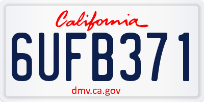 CA license plate 6UFB371