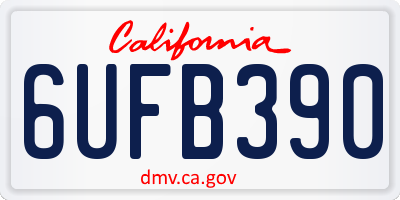 CA license plate 6UFB390