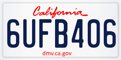 CA license plate 6UFB406