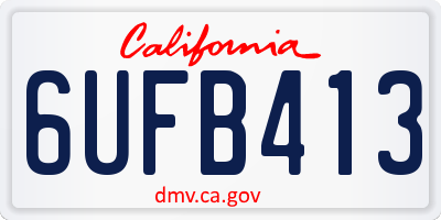 CA license plate 6UFB413