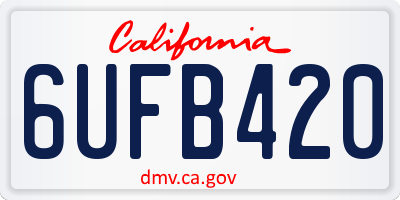 CA license plate 6UFB420