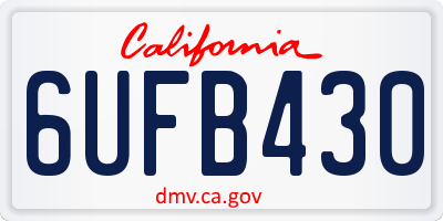 CA license plate 6UFB430